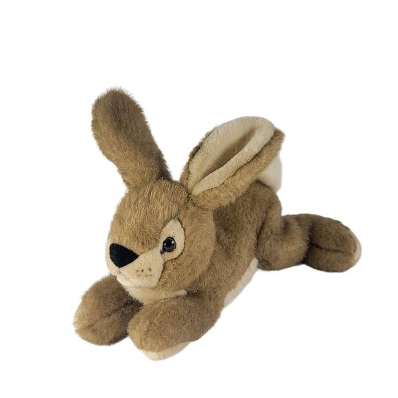 Realistic Brown Tan Rabbit Plush Bunny Stuffed Animal 11" long - Picture 2 of 11